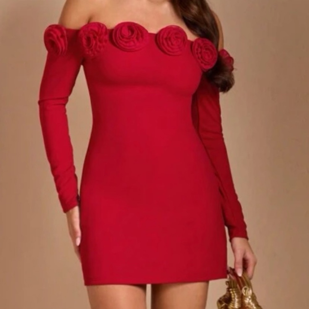 Beautiful Classy Red Rose Dress